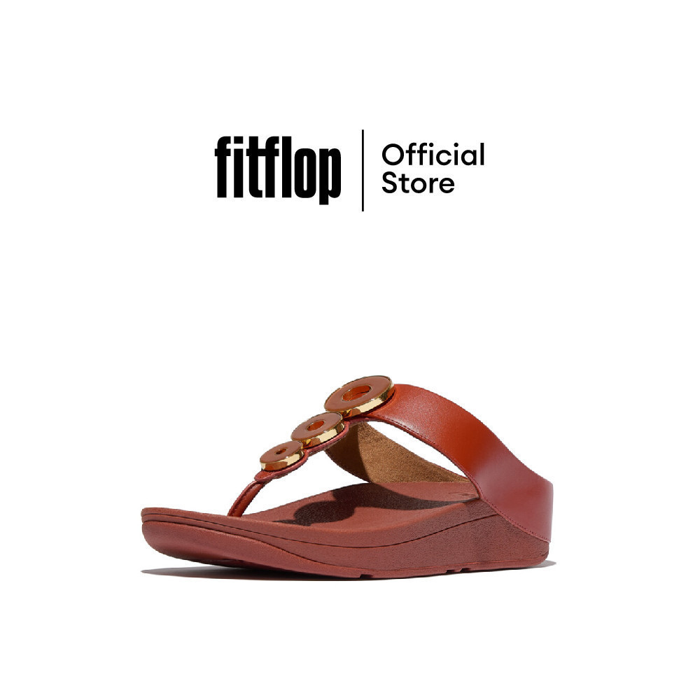 FITFLOP FINO RESIN-HOOP LEATHER รองเท้าแตะแบบหูหนีบผู้หญิง รุ่น IB8-817 สี BROWN