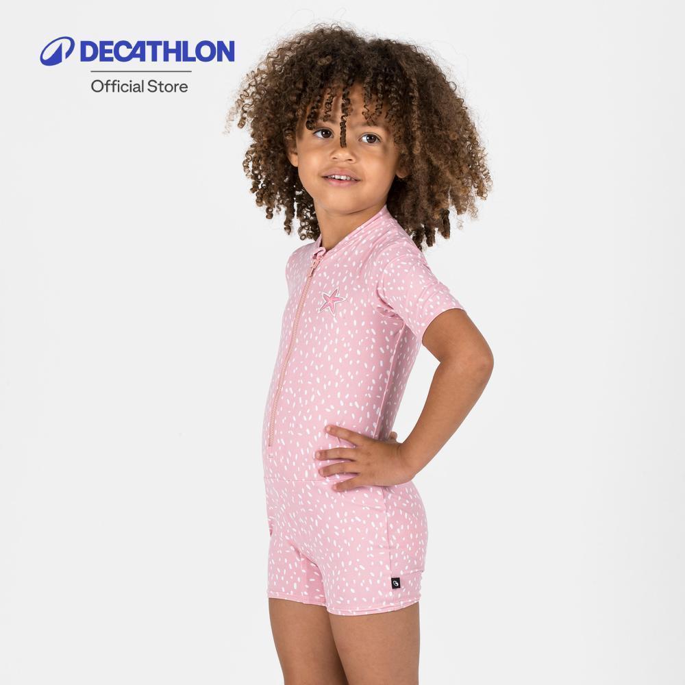 Decathlon Baby Swimming Short Sleeve And Short Leg Suit ชุดว่ายน้ำแขนสั้นและขาสั้นสำหรับเด็กเล็ก - Pink