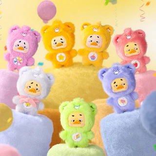 MORETHAN Arts&Toys Care Bears &UpsetDuck Heartful Moments Plush Keychain Blind Box（กด6ชิ้น=1box）