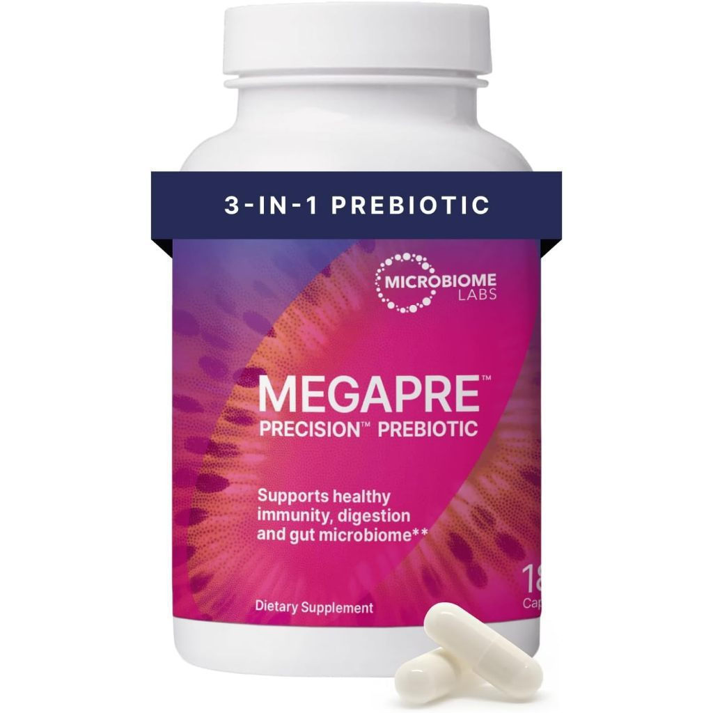 Microbiome Labs MegaPre Prebiotic Fiber Supplement in Vegetable Capsules - Prebiotic Supplement with