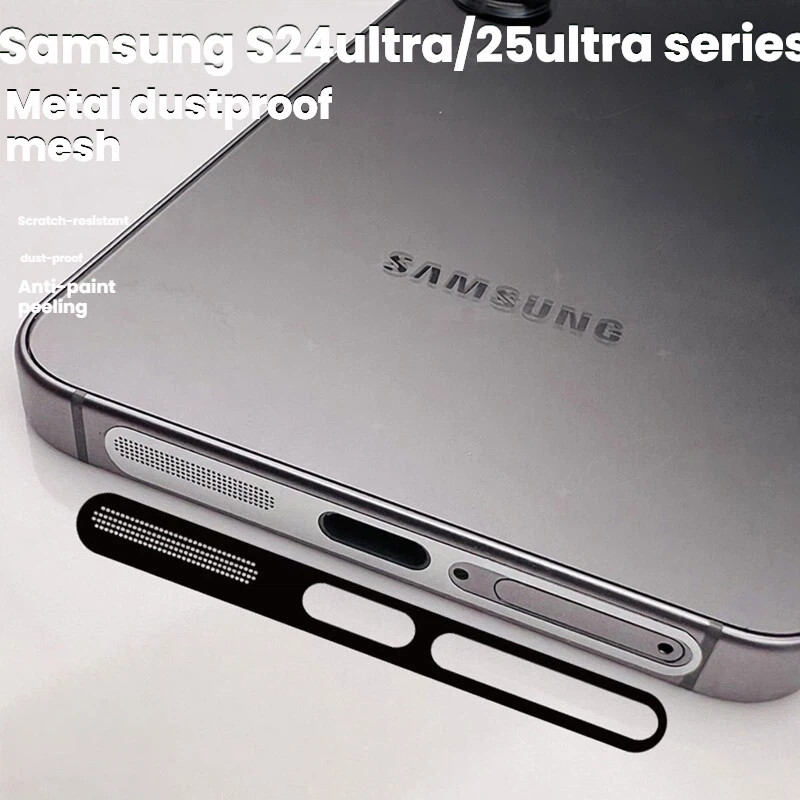 โทรศัพท์ป้องกันฝุ่นป้องกันสุทธิเข้ากันได้ Samsung Galaxy S22 Ultra S23 Ultra S24/S25 Ultra ลําโพงสติกเกอร์กรองฝุ่น 2 ชุด 4 ชุด Self กาวฝุ่น
