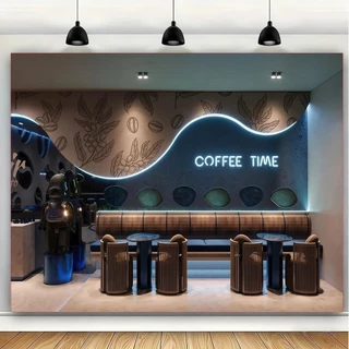 ผ้าพื้นหลังสำหรับห้องกาแฟ (สต็อกไทย, จัดส่งรวดเร็ว) ผ้าแขวนแบนเนอร์สำหรับห้อง (ขนาดสูงสุด 180-300 ซม.)