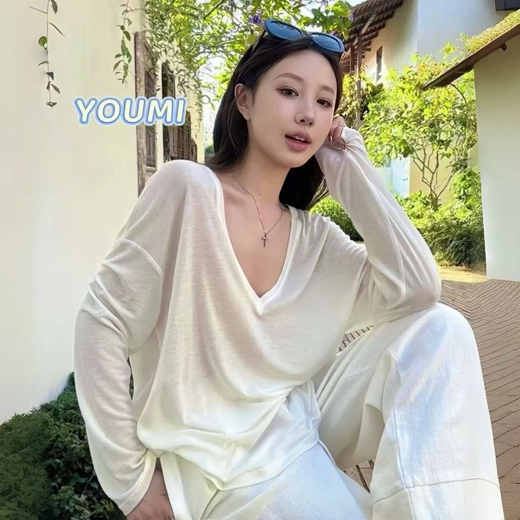 ส่งจากไทยทุกวัน เสื้อยืดผู้หญิง เสื้อชีฟองทรง ใส่แมทช์เสื้อสายเดี่ยว หรือ บิกินี่ ใส่คลุมได้ทุกงาน