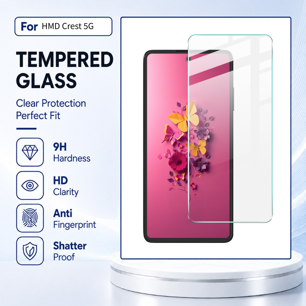 ฟิล์มกระจก สำหรับ HMD Crest Fusion Skyline 5G HD Clear Oleophobic 9H ความแข็ง FM0001