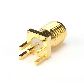 แจ็คเชื่อมต่อ SMA ตัวเมีย 10 ชิ้น สําหรับตัวเชื่อมต่อ RF PCB ชุบทอง ขอบบัดกรี 1.6 มม.