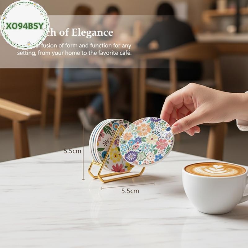 XO94BSY 6 Slot ตารางผู้ถือ Coaster Storage Ra Organizer สําหรับ Placemats กาแฟและถ้วยชา Solutions VN