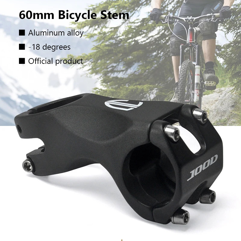 Matte สีดําจักรยาน Stem Aero อลูมิเนียม Power-18 องศา 60 มม.MTB ตาราง Riser Mesa ชิ้นส่วนจักรยานเสือภูเขาจักรยาน