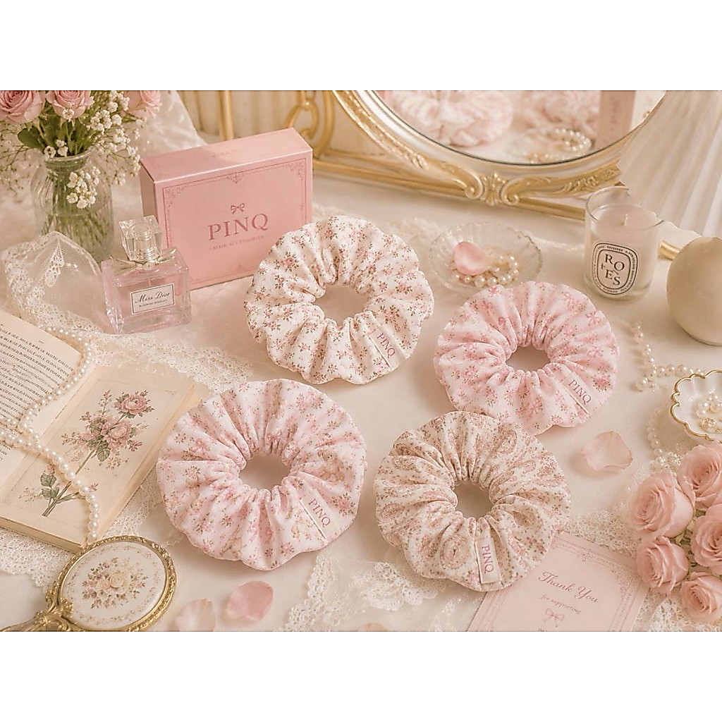 PINQ Sweet Teddy Satin Scrunchie | Teddy Hair Tie