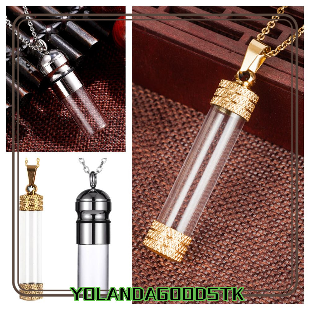 IYOLANDAGOODS1 Glass Vial สร้อยคอ,ทองเงิน DIY Wishing ขวดจี้, Memorial Jewellery Essential Oil Diffu
