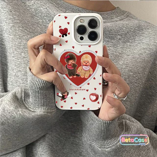 เคสโทรศัพท์มือถือลาย Monchchi รูปหัวใจลายจุดน่ารัก iPhone 17Pro/16/15/14/13/12/11/ProMax/7/8Plus/XS/XR