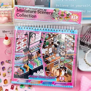NDY Miniature ฉาก Stier Book 31 หน้า 10 ธีมและแผ่น Stier 20 แผ่นเหมาะสําหรับเด็ก DIY Craft Leisure Time N