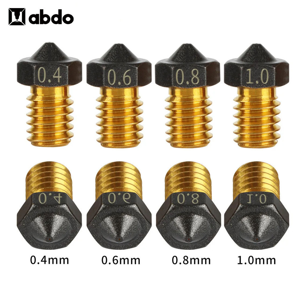 E3D V6 Nozzle PTFE Coated Brass Nozzle 0.2-1mm V6 Nozzles for Titan Extruder Prusa i3 MK3 3D Printer