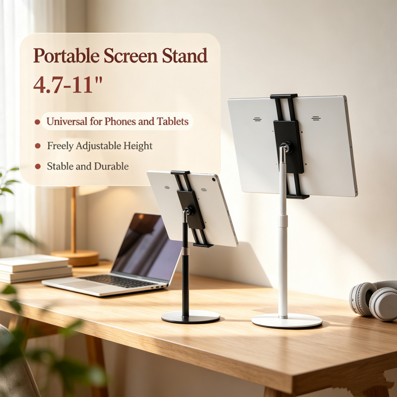 ยืนแบบพกพาพร้อมสกรูมือ Uperfect 4.7 ถึง 11 นิ้วติดตั้งโต๊ะจอแสดงผล VESA อิสระ ﻿