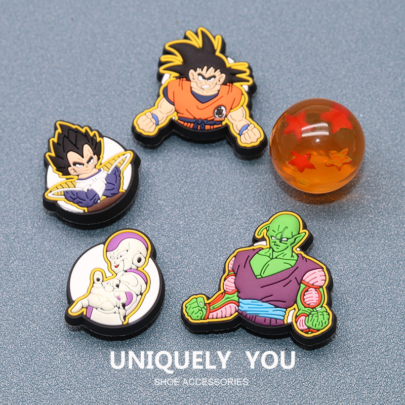 จิบบิท จิบิ jibbitz เกาหลี Dragon Ball อะนิเมะการ์ตูนตัวอักษรรองเท้าหัวเข็มขัดรองเท้าดอกไม้อุปกรณ์ตก