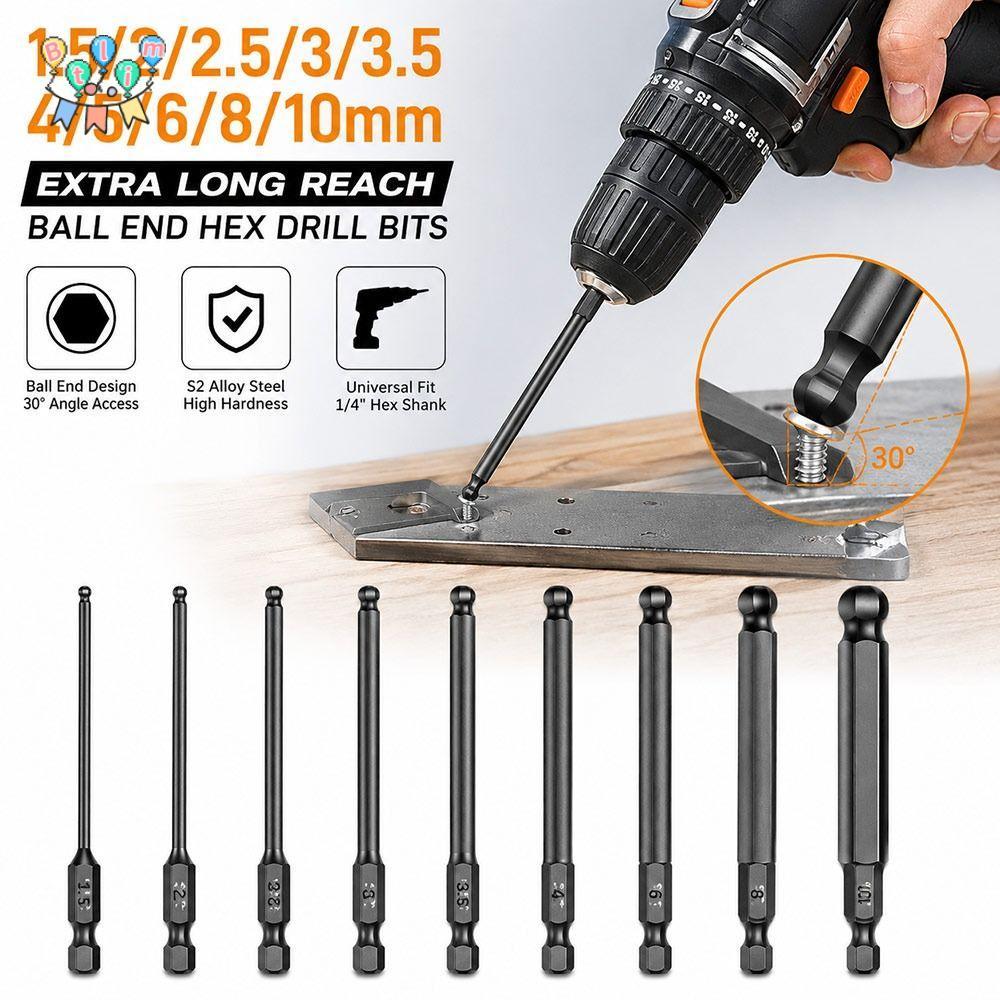BTLIM Ball End Hex Bit, Single End Steel Hex ไขควง Bit, Ball End ทนต่อการสึกหรอลด Shank Magnetic Dri