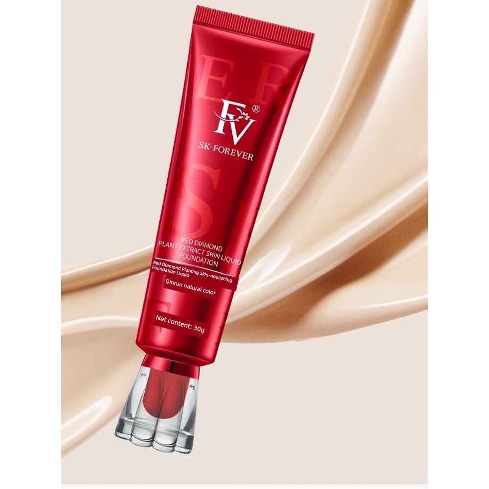cushion ครีมรองพื้น FV Red Diamond Plant Extract บํารุงผิว Liquid Foundation Moisturizing Oil Contro