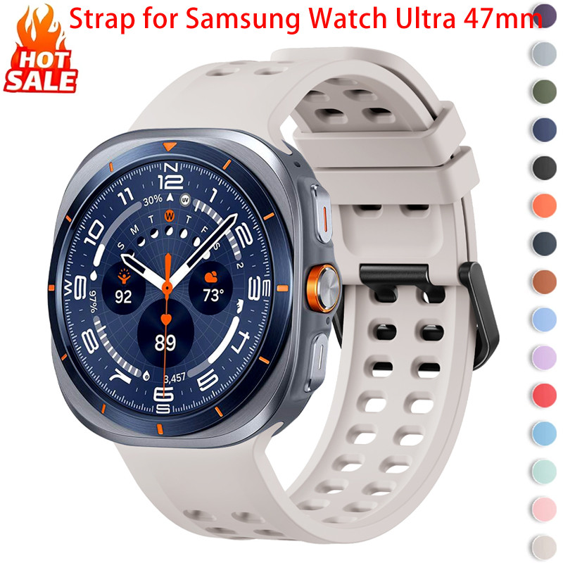 สายรัดซิลิโคนระบายอากาศ (ไม่มีนาฬิกา) สําหรับ Samsung Galaxy Watch Ultra 2 2026/2025 สายรัดกีฬาสําหรับ Galaxy Ultra 2/1 47 มม.