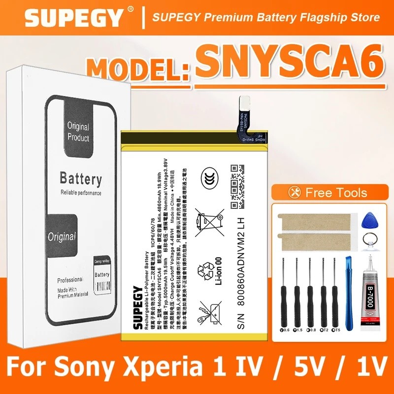 100% แบตเตอรี่ใหม่ SNYSCA6 สําหรับ Sony Xperia 1IV 5V 1V Xperia1IV/5V Xperia1V แบตเตอรี่ + เครื่องมื