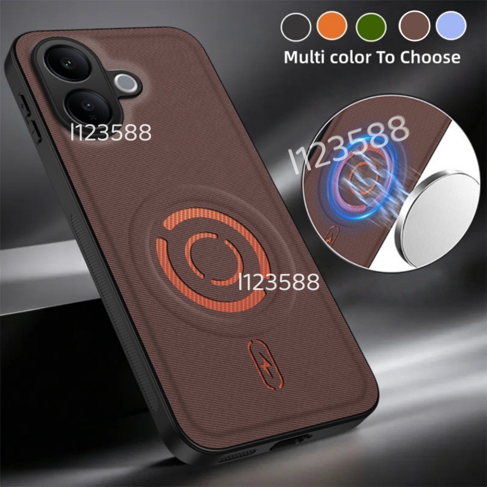 Vivo V60Lite 4G 5G Stylish Tech Texturedเคสโทรศัพท์หนังสําหรับVivo V60 V80 Lite V60Lite V80LITE 5G 4G VivoV60 แม่เหล็กไร้สายชาร์จกันกระแทกป้องกันShell Cover