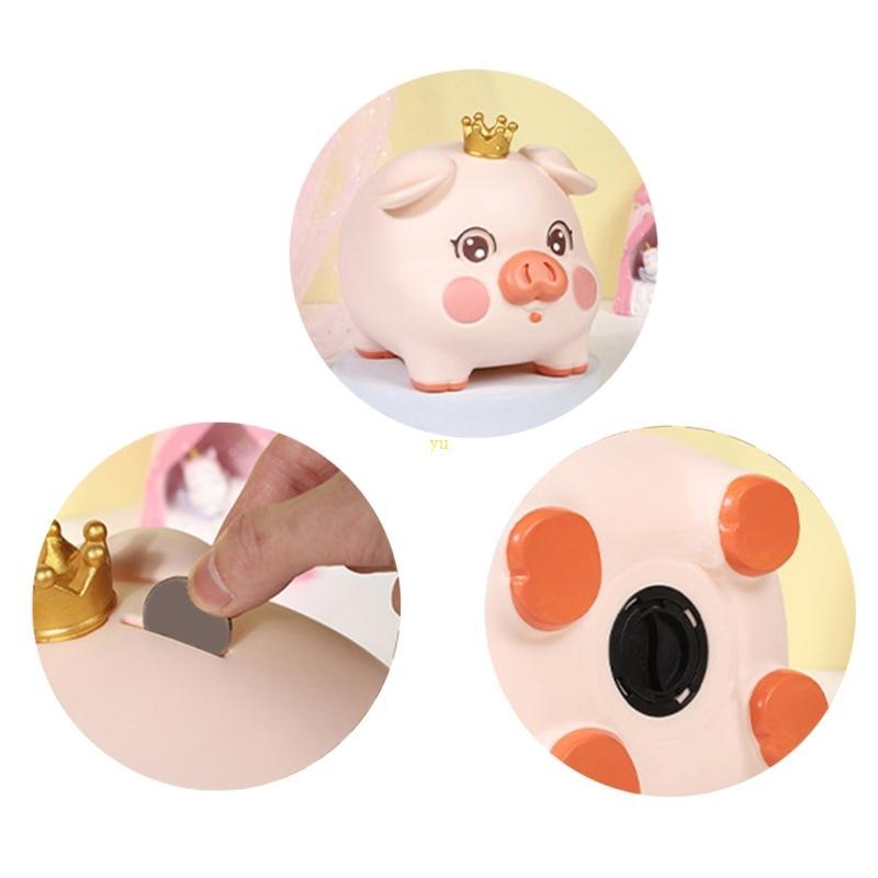 Yu Pig รูปปั้น Saving Jar Unbreakable Coin Piggy Banks สําหรับการสอนเด็กเกี่ยวกับเงิน