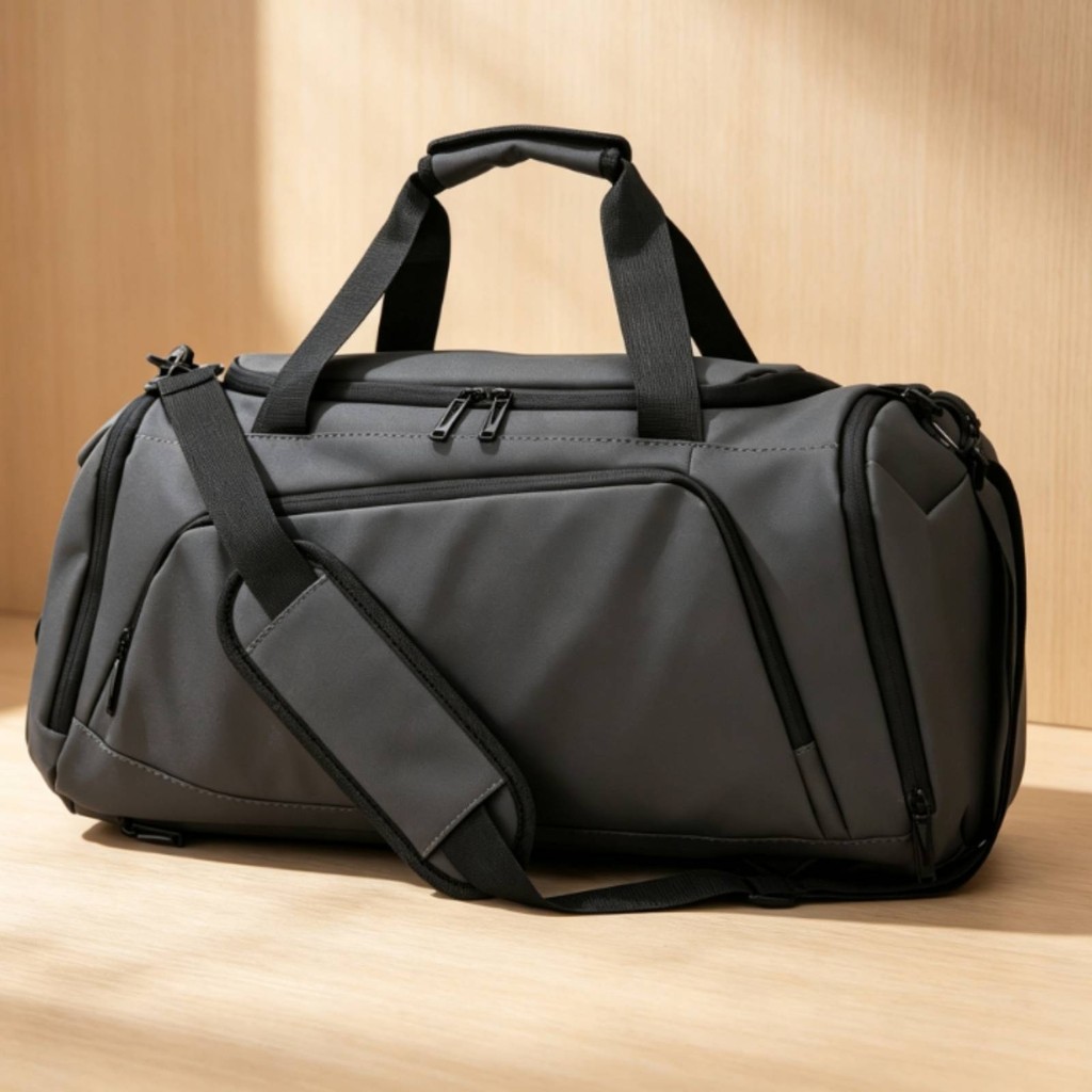 Travel Duffel Bag โครงสร้าง Duffel Bag พร้อมช่องรองเท้าเบาะติดทนนาน