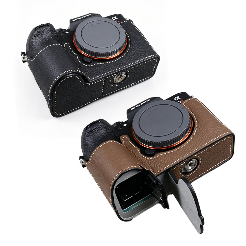 เคสป้องกันกล้องครึ่งแพ็คเกจหนังแท้เหมาะสําหรับ Sony A7R VI A7R6 ILCE-7RM6
