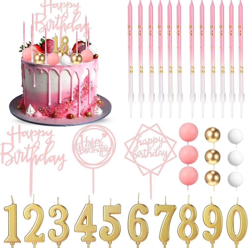 34Birthday Party Number Candle Cake Ball Decoration DIY Cake decoration for birthday party