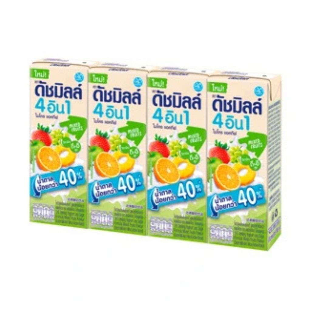 ดัชมิลล์ 4อิน1 ไมโครแอคทีฟ โยเกิร์ตพร้อมดื่มน้ำตาลน้อยกว่าผลไม้รวม DutchMill 4in1 Mixed Fruit 165ml.