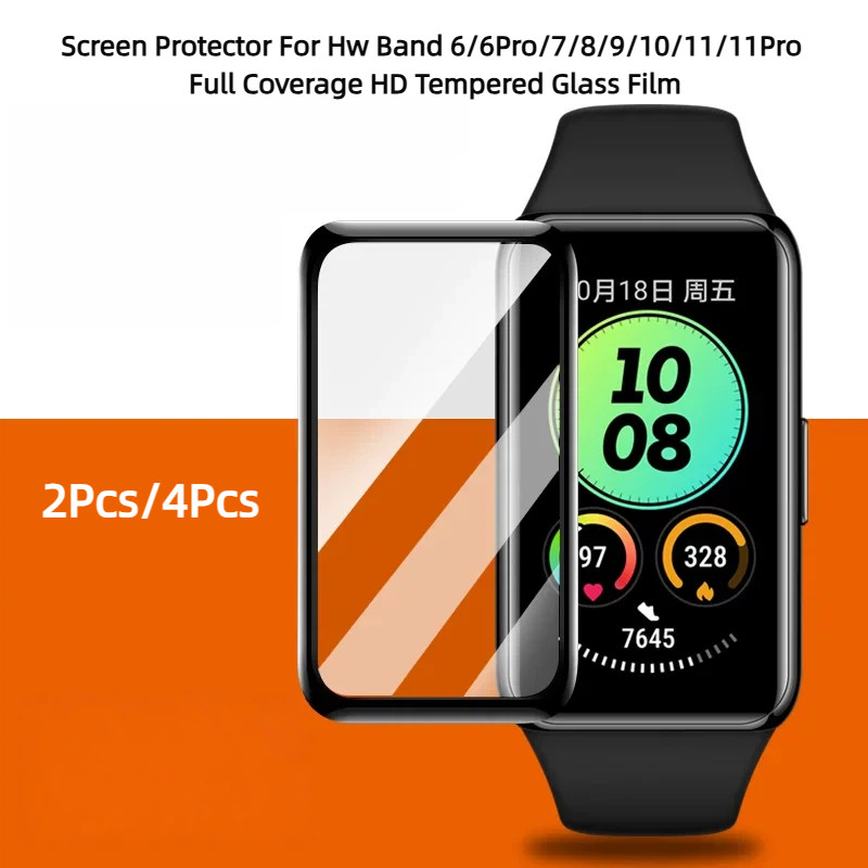ตัวป้องกันหน้าจอสําหรับ Hw Band 6/6Pro/7/8/9/10/11/11Pro Full Coverage HD ฟิล์มกระจกนิรภัย