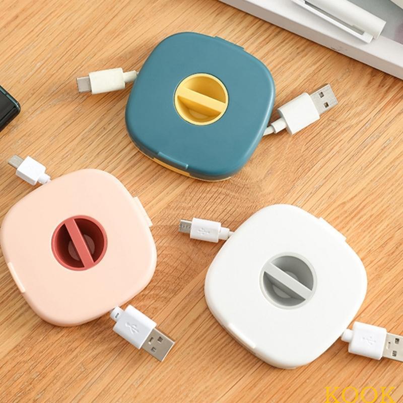 KOOK Travel Wire Winder Case Storage Organsier Box for Headphones Charging Wire