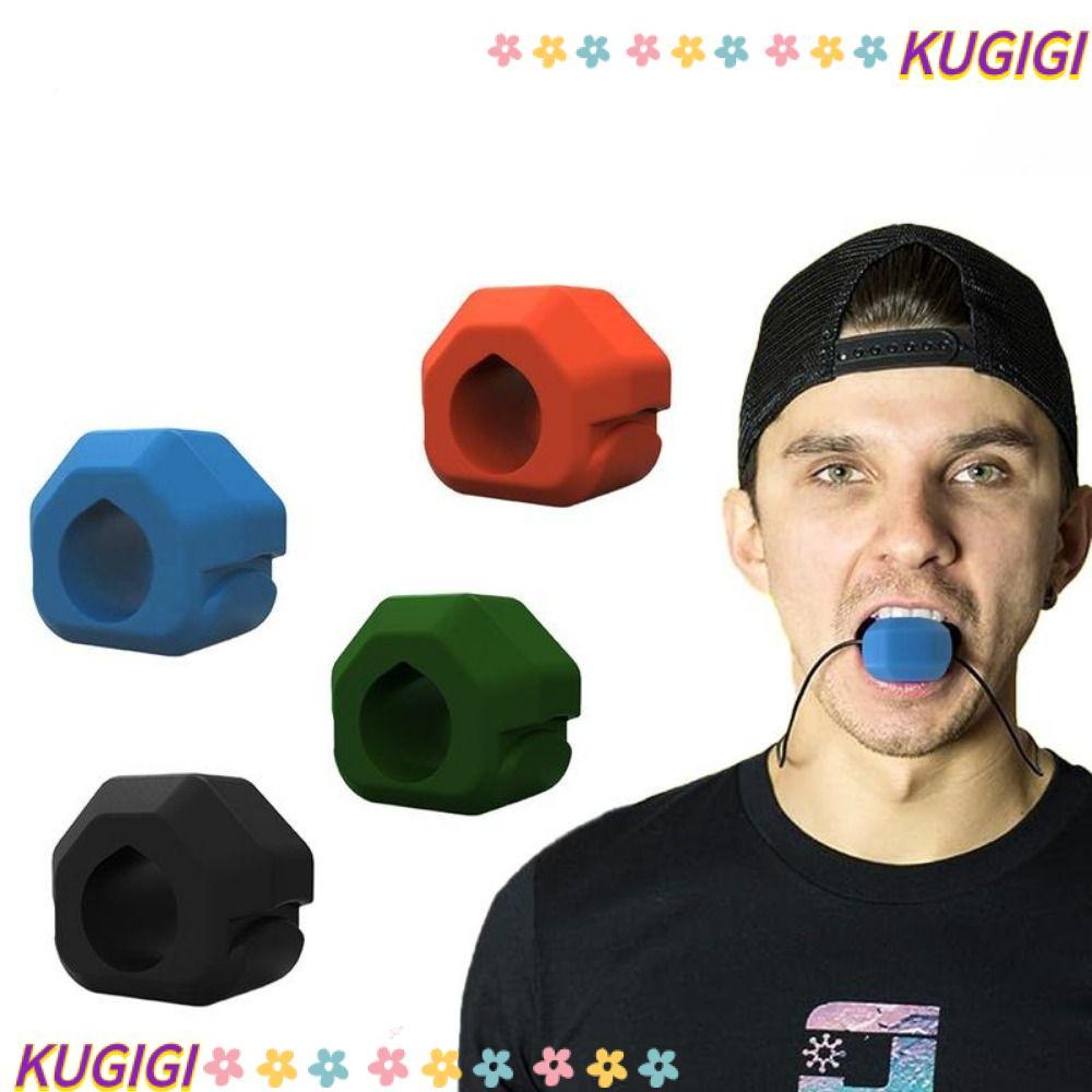 KUGIGI Jaw Trainer, Gum เม็ดซิลิโคน Jawline Exerciser, Anti-stress BPA Free Exerciser Shaper ลูกบอลอ