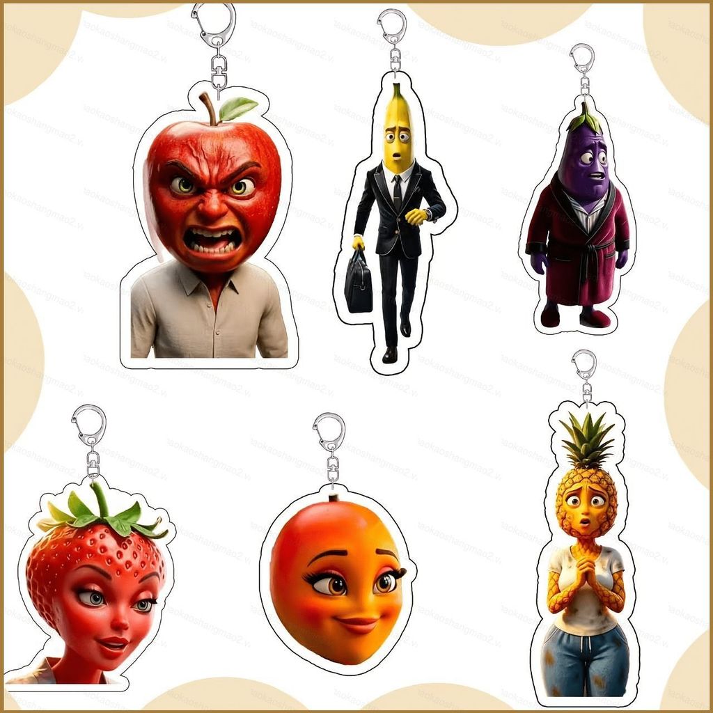HK2 Viral AI Humanized Fruit Character พวงกุญแจอะคริลิค ผลไม้พูดได้ตลก Meme Bag Charm KH2