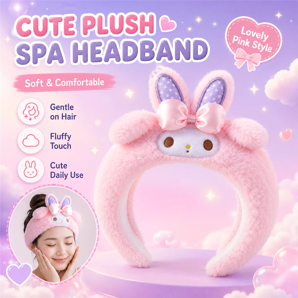 ที่คาดผมตุ๊กตาการ์ตูนแบบกว้างขอบสำหรับผู้หญิงสไตล์เกาหลี น่ารักและสวมใส่ง่ายทุกวัน