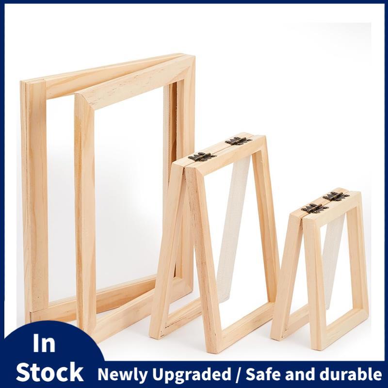 3 ชิ้นกระดาษทํากระดาษไม้ทํา Mould Papermaking Screen Kit 3 ขนาดกรอบสําหรับ DIY (A7, A6, A5)