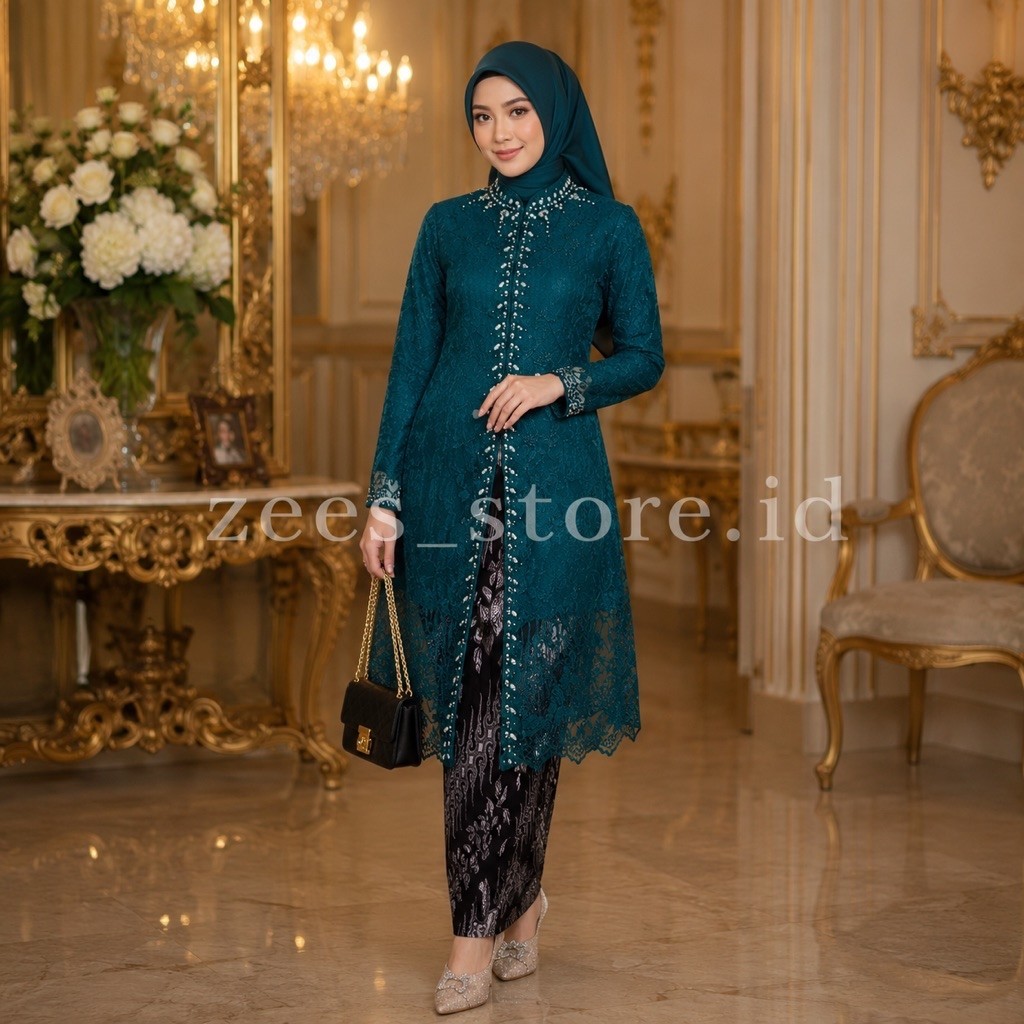 เสื้อคลุมกระเบื้องคอปกเซี่ยงไฮ้ kebaya Busui Friendly / kebayaงานแต่งงาน / kebaya รับปริญญา / kebaya