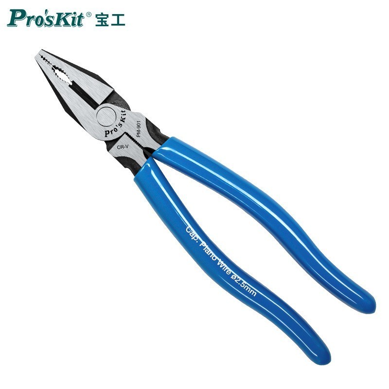 Pro'skit PM-901-C คีมช่างไฟฟ้าแบบประหยัดแรง ขนาด 8 นิ้ว, คีมจับ, คีมหนีบสำหรับช่างไฟฟ้า