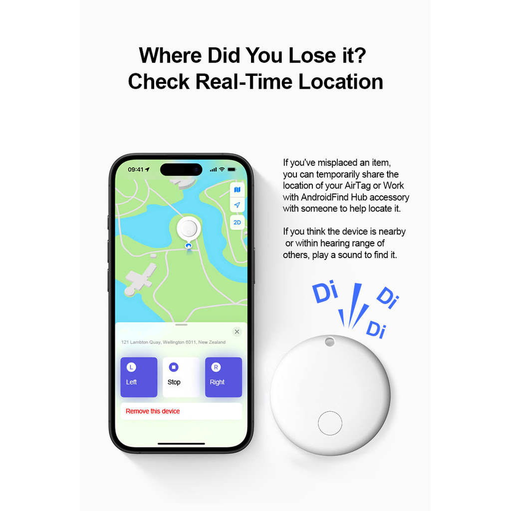 Mini Tag GPS Tracker สําหรับ Android Google Find Hub อุปกรณ์ติดตามตําแหน่งทั่วโลกอัจฉริยะ