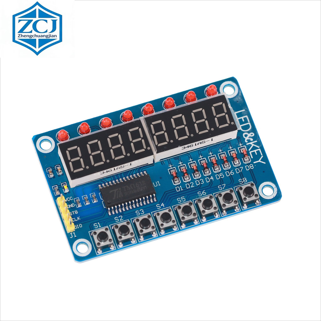 51 TM1638 ปุ่ม Digital Tube LED Display Module 8-Digit Digital Tube/LED/Button) SUNLEPHANT