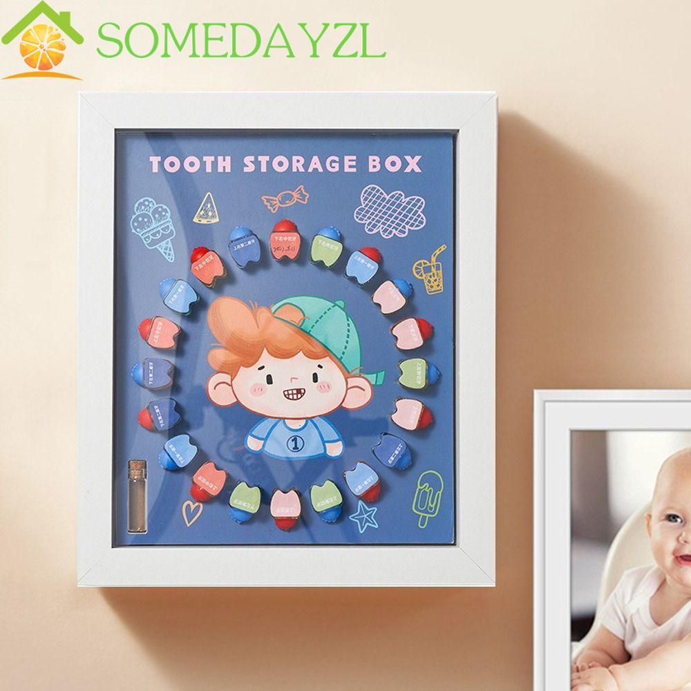 SOMEDAYZL เด็กฟันกล่องเครื่องประดับเดสก์ท็อปสาวเด็กทารกของที่ระลึกกรณีวันเกิดและอาบน้ําของขวัญ Keepsake คริสตัลฟัน House ฟันคอลเลกชันกรณี