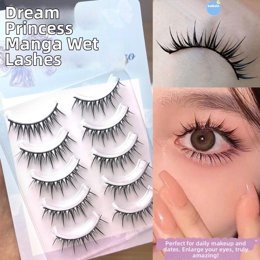 COOLSO DIY Lashes Extension, สวมใส่ง่ายสีดําอะนิเมะการ์ตูนขนตาปลอม,อินเทรนด์ 10MM Eye แต่งหน้าน้ําหนักเบาหนาหนาแน่นขนตาปลอม Party