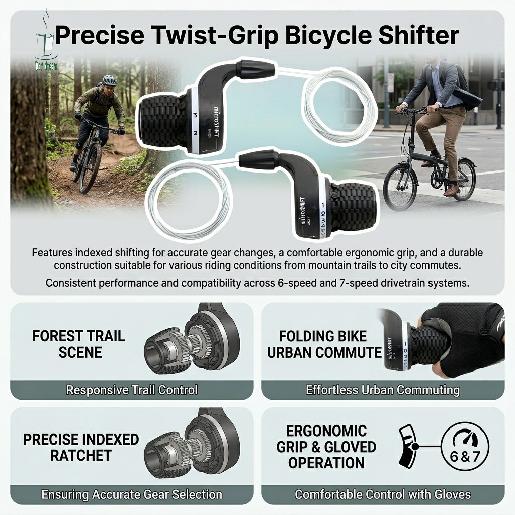 7 Speed Twist-Grip Shifter สําหรับจักรยานจักรยานเสือภูเขาอะไหล่ทดแทนจักรยานเสือหมอบ