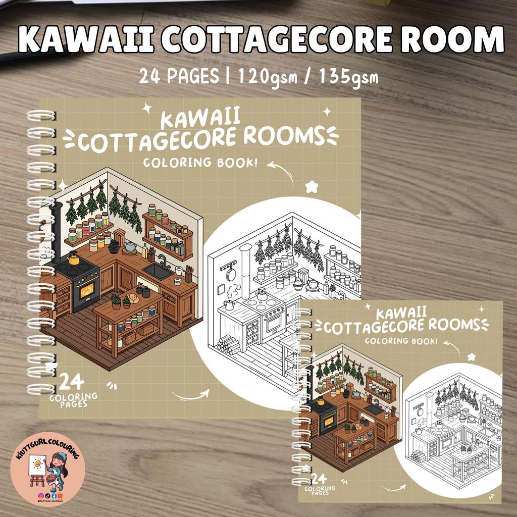 [LASER PRINTED] KAWAII COTTAGECORE ROOMS หนังสือคูริ่ง 24 หน้า