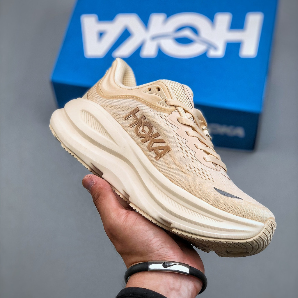 HOKA One One One Bondi 9 รองเท้าวิ่งน้ําหนักเบากีฬาหนา Soled ตาข่าย Professional Racing ผู้ชายผู้หญิ