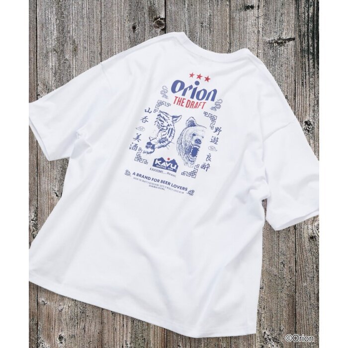 KAVU x ORION x FREAKS STORE เสื้อยืดแขนสั้นพิมพ์ลายเบียร์ Okinawa Orion