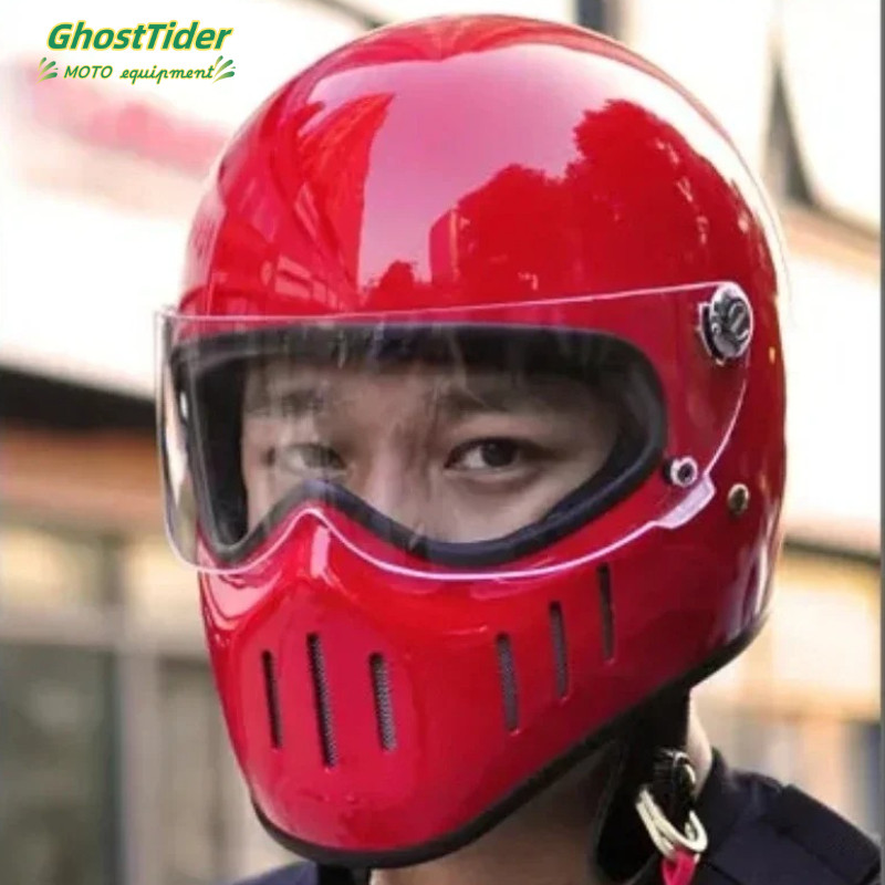 รถจักรยานยนต์ Full Face Retro หมวกกันน็อค Retro สไตล์โตเกียวรถจักรยานยนต์ Casco Moto ญี่ปุ่น TT หมวก