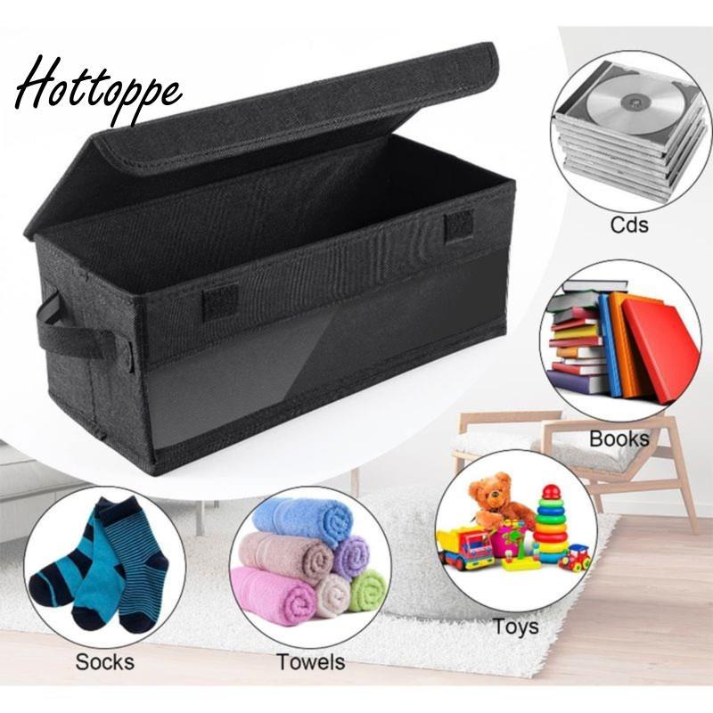 hottoppeCD Case Holder CD Case Holder with Handles Lid and Clear Window CD Organizer