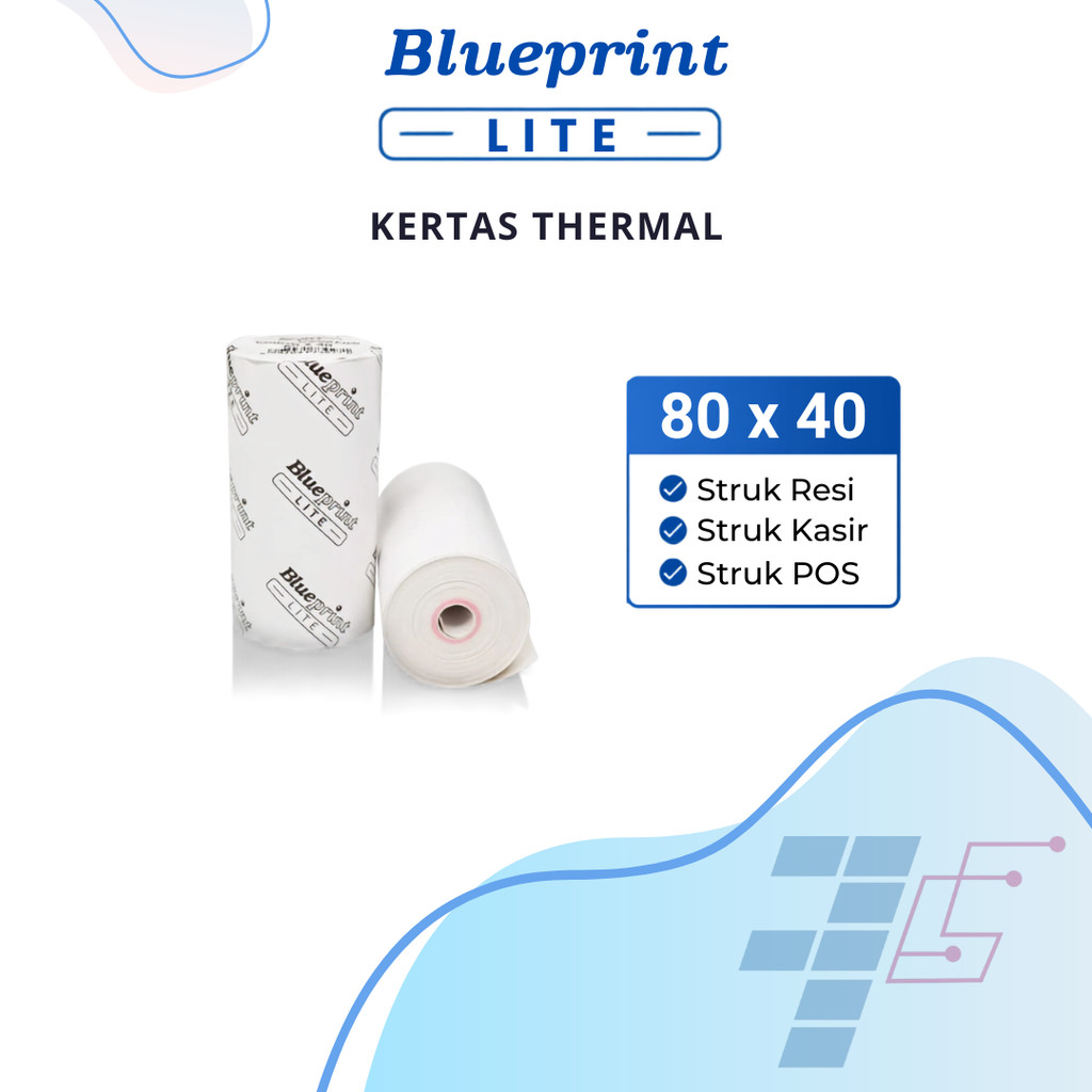 BLUEPRINT Lite 80 x 40 / 80x40 mm POS & ใบเสร็จรับเงินกระดาษความร้อน