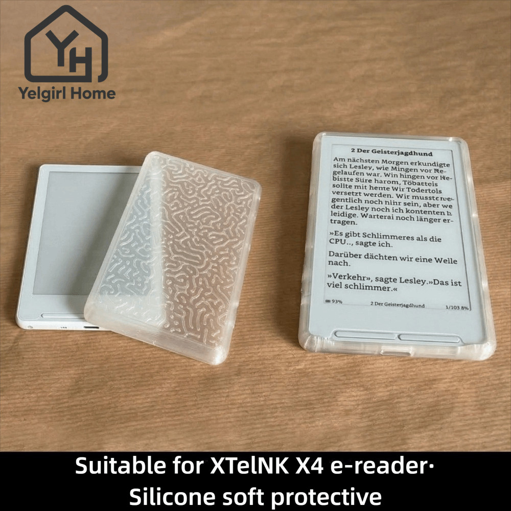 YELGIRLB EBook Reader,ซิลิโคนน้ําหนักเบาE-Reader Cover,ยืดหยุ่นSoft Shell Readerป้องกันสําหรับXTEINK