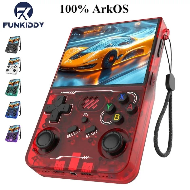 100% ArKOS R36XX Retro เกมคอนโซลมือถือ Linux ระบบ 3.5 นิ้วหน้าจอ IPS 64/128GB/256GB เครื่องเล่นเกมให