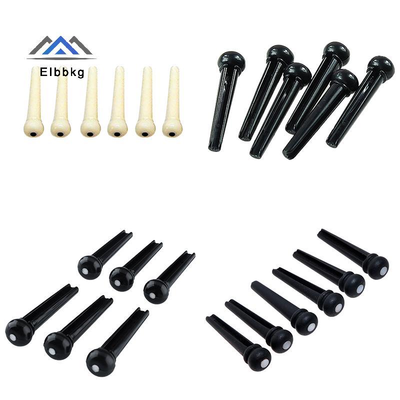 EIbbkg ชุด 6 ชิ้น Bla Ebony Bridge Pins พร้อมจุดเชลล์สําหรับกีตาร์อะคูสติกคุณภาพ
6 ชิ้น Ebony Bridge